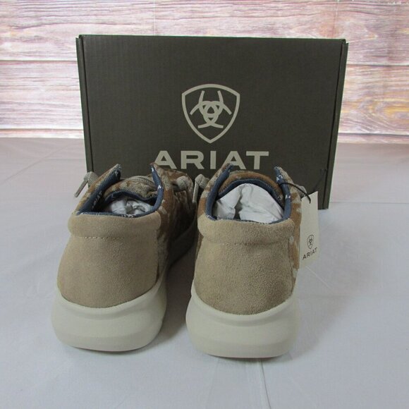 Ariat Men\'s Hilo Stretch Lace Slip On Sneaker Shoe Blue Aztec Wooly/Tan main image 5